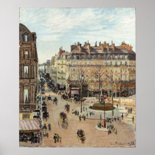 Pissarro - La Rue Saint-Honore 1898 Poster