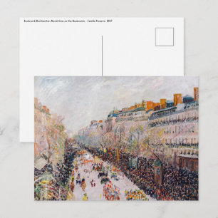 Pissarro - Montmartre, Mardi Gras op de Boulevard Briefkaart
