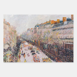 Pissarro - Montmartre, Mardi Gras op de Boulevard Inpakpapier Vel