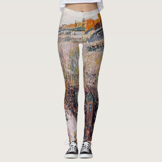 Pissarro - Montmartre, Mardi Gras op de Boulevard Leggings (Voorkant)