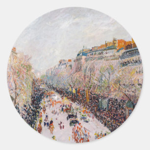 Pissarro - Montmartre, Mardi Gras op de Boulevard Ronde Sticker