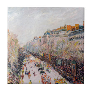 Pissarro - Montmartre, Mardi Gras op de Boulevard Tegeltje