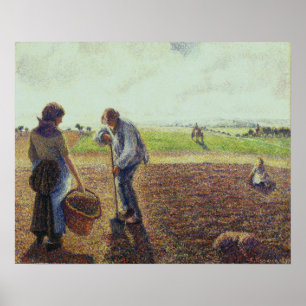 Pissarro - pasteien op de vlaktemom van 1890 poster