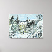Pissarro - Piette's House in Montfoucault Canvas Afdruk (Voorkant)