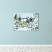 Pissarro - Piette's House in Montfoucault Canvas Afdruk (Insitu (Houten vloer))
