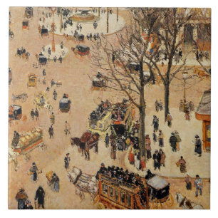 Pissarro - Place du Theater , Francais Tegeltje