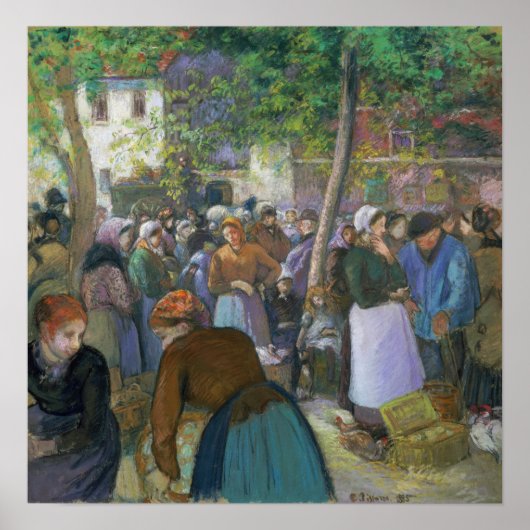 pissarro - pluimveemarkt tegen gisors poster (Voorkant)
