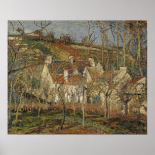 Pissarro - Rode Daken Hoek Van Een Dorp Winter Poster