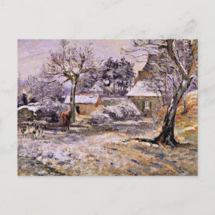 Pissarro - sneeuw op Montfoucault Briefkaart