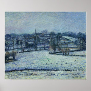 Pissarro - Sneeuwtafereel bij Eragny (Bazincourt) Poster