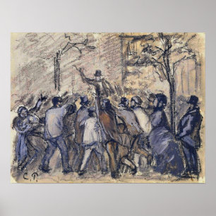 Pissarro - Stedelijke Opstand in Parijs 1870 Poster
