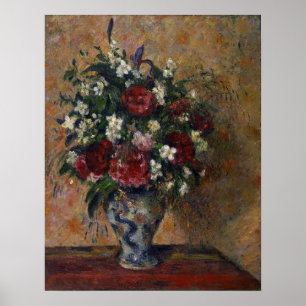 Pissarro - Stilleven met Pioenrozen en Sinaasappel Poster