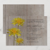 Pissenlits rustiques épousant des invitations (Devant / Derrière)