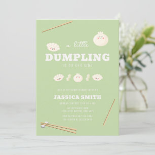 Pistache Groen Kawaii Bao Dumpling Baby Shower Kaart