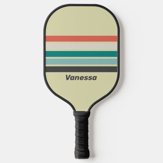  pistache over striping met naam pickleball paddle (Voorkant)