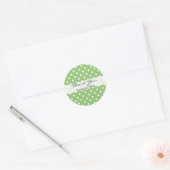 Pistache ronde aangepaste polka gestippeld dank u ronde sticker (Envelop)