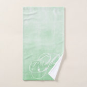 Pistache rustiek Abstract monogram Bad Handdoek (Handdoek)