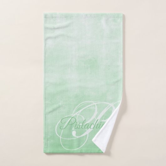 Pistache rustiek Abstract monogram Bad Handdoek (Handdoek)