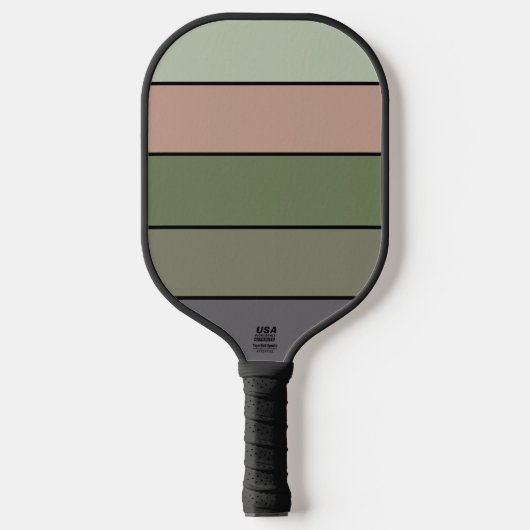 Pistachenoot Shell Groene Perzik Paarse Strepen Pickleball Paddle (Voorkant)
