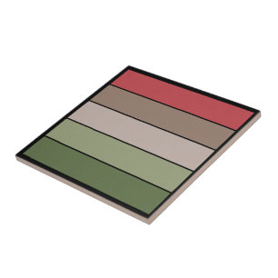 Pistachenootdop Groen Rood Bruin Strepen Tegeltje