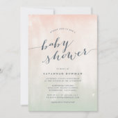 Pistachio Aquarelle Pastel Baby shower Invitation (Devant)