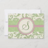 Pistachio Clover Rose Petal Mariage damassé RSVP (Devant)
