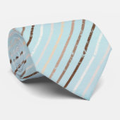 Pistachio Green Brown Stripes Pattern Modern Chic Stropdas (Opgerold)