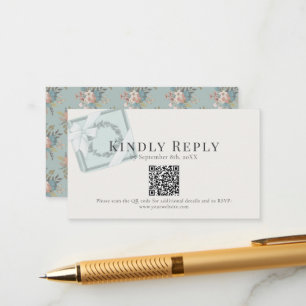 Pistachio Green Gift Box QR code RSVP Informatiekaartje