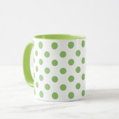 Pistachio Green Polka Dots Circles Mok (Voorkant links)
