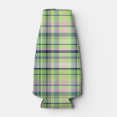 Pistachio Pink Navy Wht Preppy Madras Flesjeskoeler (Voorkant)