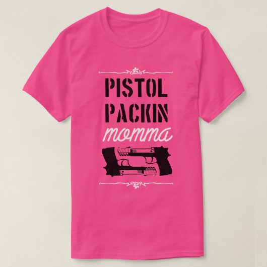 Pistol verpakking mama wit t-shirt (Design voorkant)