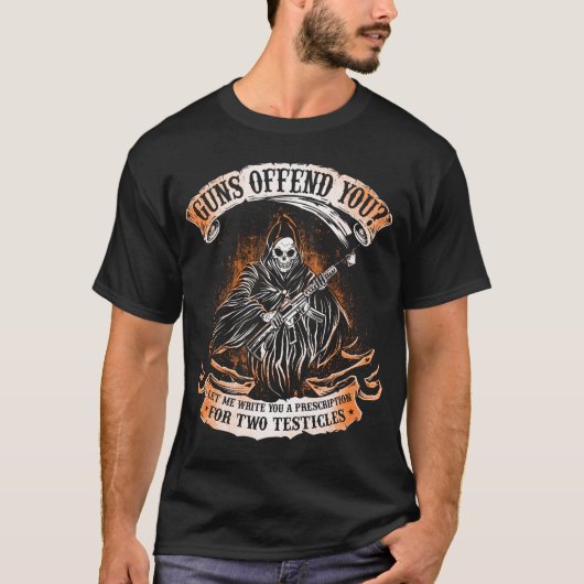 Pistolen beledigen u grimmige Reaper 2e wijziging  T-shirt (Voorkant)