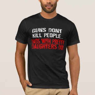 Pistolen doden geen mensen, grappige vader/dochter t-shirt
