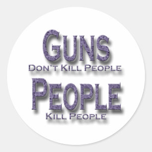 Pistolen doden mensen niet paarse ronde sticker