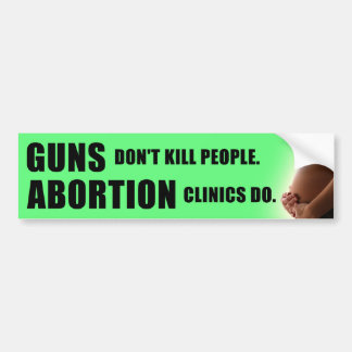 Pistolen en abortus bumpersticker