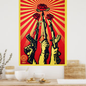 Pistolen en Rozen, 2007 Shepard Fairey Poster (Keuken)