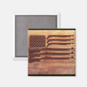 Pistolen geweervlag Hout Magneet (Voorkant / Achterkant)