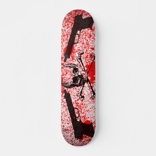 Pistolen in de schedel skateboard (Voorkant)