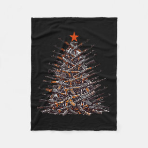 Pistolen Kerstboom Grappig Kerstcadeau 2024 Cadeau Fleece Deken