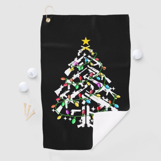 Pistolen kerstboom Ornament Golfhanddoek (Insitu)