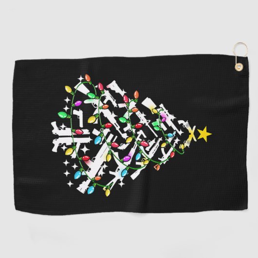 Pistolen kerstboom Ornament Golfhanddoek (Horizontaal)