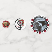 Pistolen of Rozen Geslacht Aangepaste naam en foto Confetti (Achterkanten)