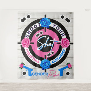 Pistolen of Rozen Geslacht Onthullen Baby shower R Wandkleed