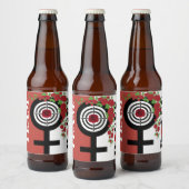 Pistolen of Rozen Geslacht onthullen Baby shower|T Bier Etiket (Flessen)