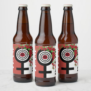 Pistolen of Rozen Geslacht onthullen Baby shower T Bier Etiket