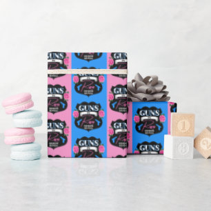 Pistolen of Rozen Roze/Blauw Geslacht Onthul Baby  Cadeaupapier
