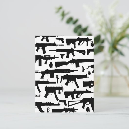 Pistolen patroon briefkaart (Staand voorkant)