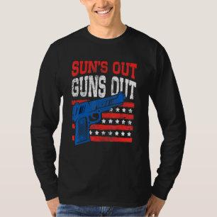 Pistolen uit Amerikaanse vlagpatriottische stampen T-shirt