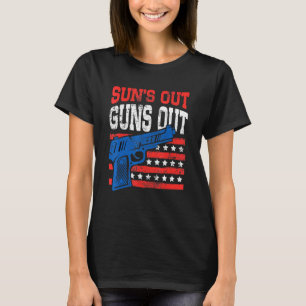 Pistolen uit Amerikaanse vlagpatriottische stampen T-shirt