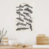  Pistolen uit de jaren 1800, Antiek, oude geweren Poster (Keuken)